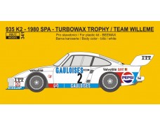 Decal – Porsche 935 K2 - 1980 Spa / Turbowax Trophy - Team Willeme